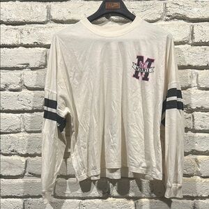 Minnie Mouse, LS Collegiate Tee, Women’s Size Large, Crop style, barely worn!